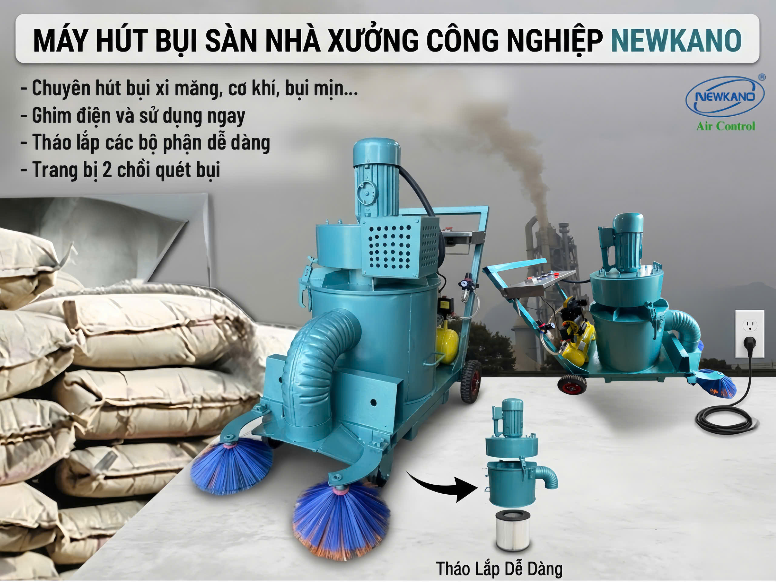 Máy hút bụi công nghiệp cho nhà xưởng